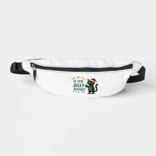 Is This Jolly Enough Black Cat Merry Christmas Tre Fanny Pack