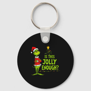 Is This Jolly Enough Funny Christmas Tree Lights H Keychain