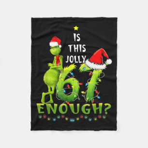 Is This Jolly Enough,green Christmas Tree Light Me Fleece Blanket