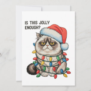 Is This Jolly Enough Grumpy Cat Christmas Lights Holiday Card