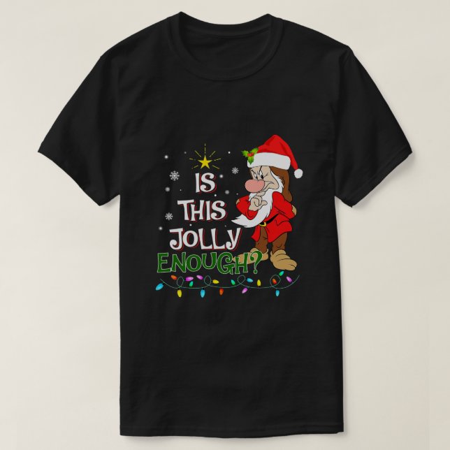 Is This Jolly Enough Noel Grumpy Elf Merry Christm T-Shirt (Design Front)