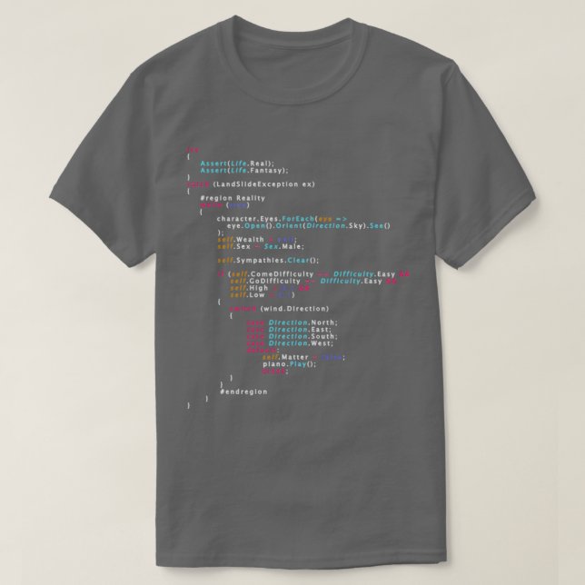 Is This The Real Life Coding Programming Colour Zi T-Shirt (Design Front)