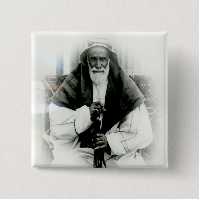 Isa Ibn Ali Al Khalifah 2 Inch Square Button (Front)