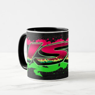 Isa prénom Graffiti red Green Tasse