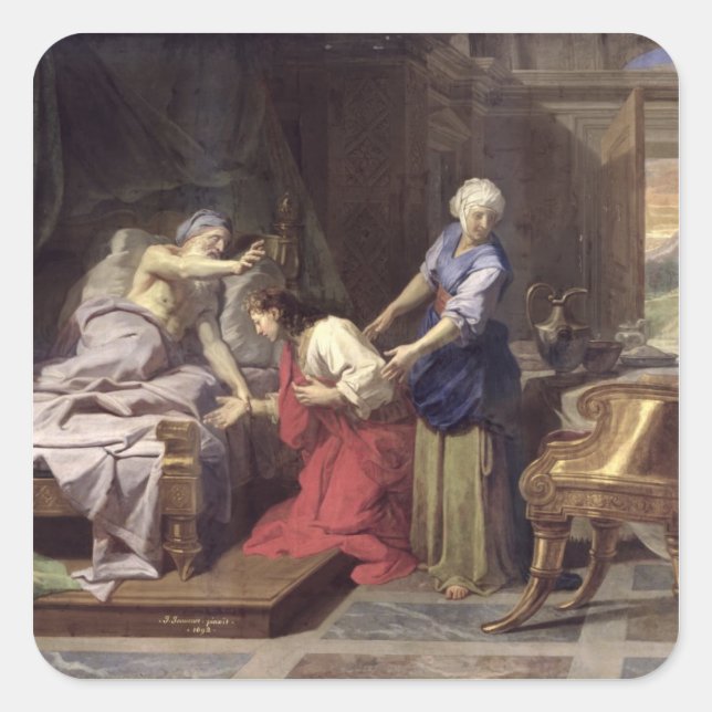 Isaac Blessing Jacob, 1692 Square Sticker (Front)