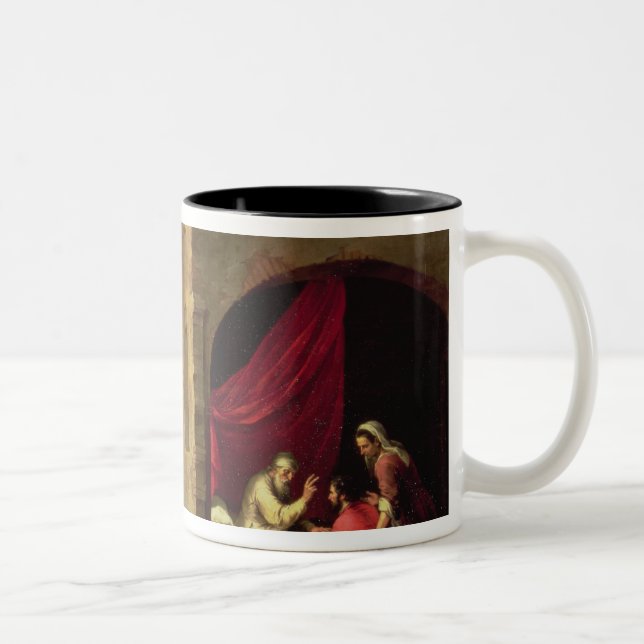 Isaac Blessing Jacob Two-Tone Coffee Mug (Right)