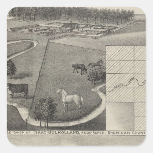 Isaac Mulholland Ranch and Residence, Kansas Square Sticker