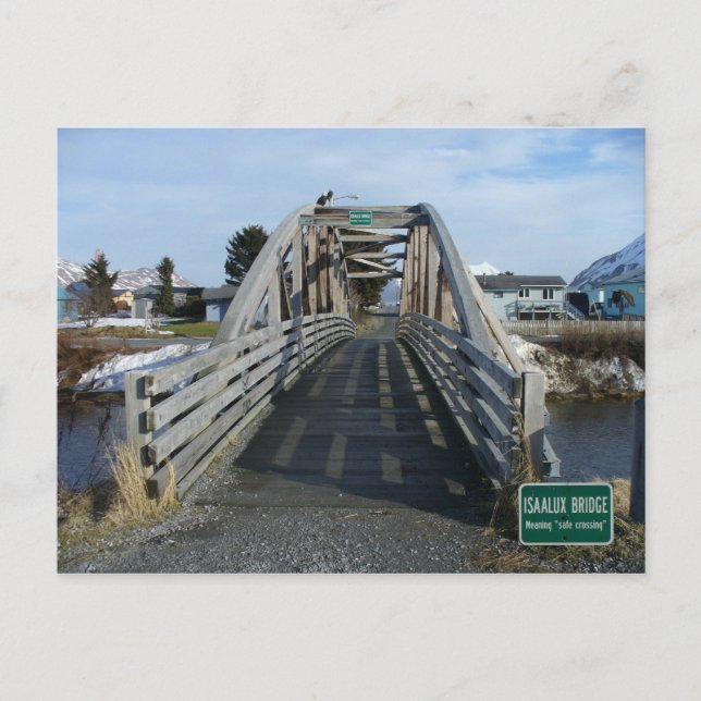 Isaalux Bridge in the City of Unalaska, AK Postcard (Front)