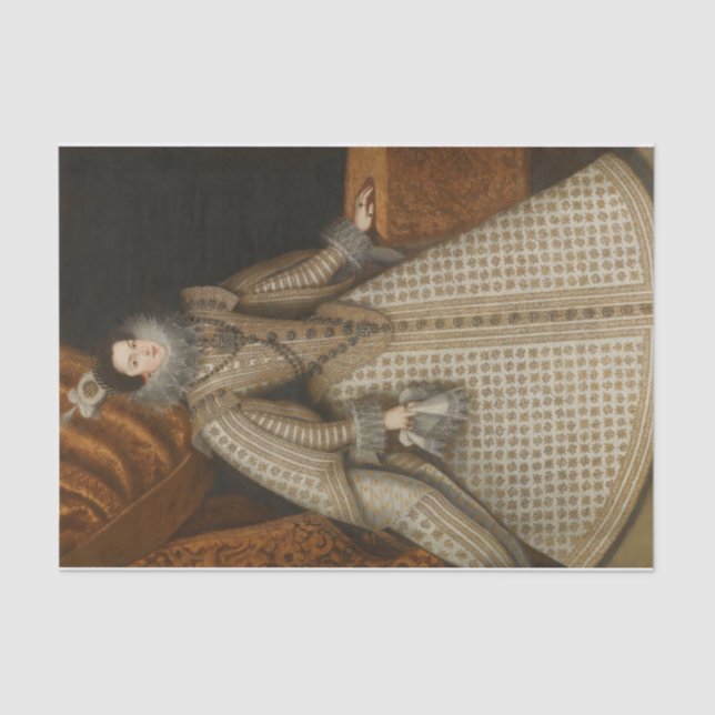 Isabel of Bourbon by Rodrigo de Villandrando Tissue Paper (Front)