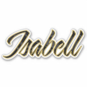 Isabell black gold lettering Sticker