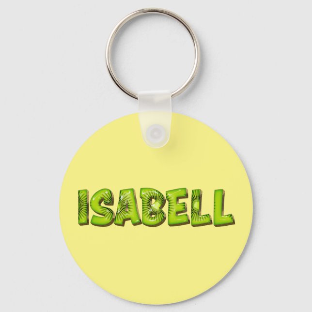 Isabell Name Kiwi Design Porte-clés (Recto)