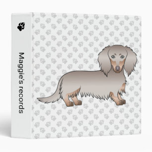 Isabella And Tan Long Hair Dachshund Cartoon Dog Binder