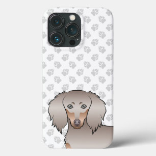 Isabella And Tan Long Hair Dachshund Head & Paws iPhone 13 Pro Case