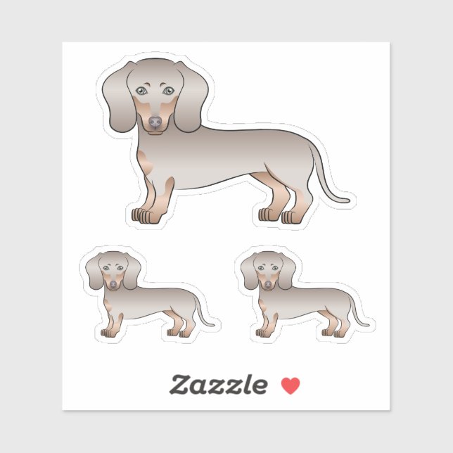 Isabella And Tan Short Hair Dachshund Cartoon Dog (Sheet)