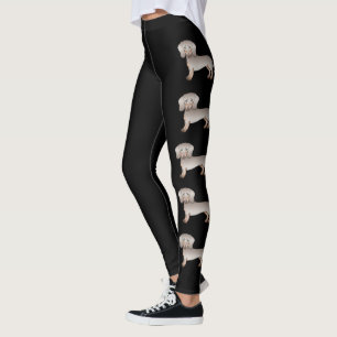 Isabella And Tan Short Hair Dachshund Cartoon Dogs Leggings