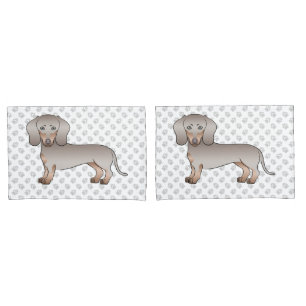 Isabella And Tan Short Hair Dachshund Dog And Paws Pillowcase