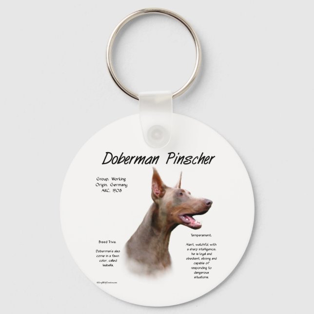 Isabella Doberman History  Keychain (Front)