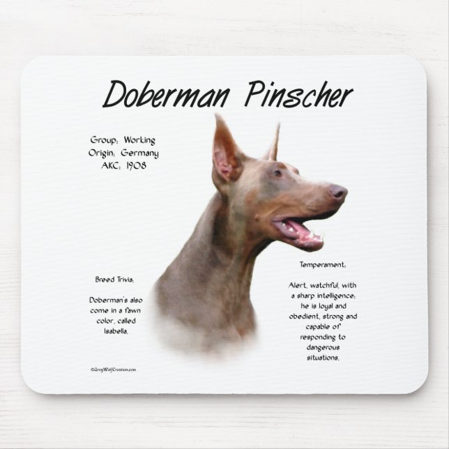 Isabella Doberman History  Mouse Pad (Front)