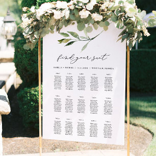 ISABELLA Elegant Boho Greenery Table Seating Chart
