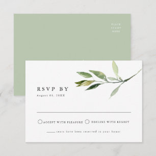 ISABELLA Elegant Minimal Greenery RSVP Postcard
