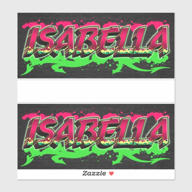 Isabella First Name Graffiti Sticker (Sheet)