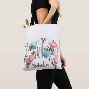 Isabella Floral Monogram Tote Bag