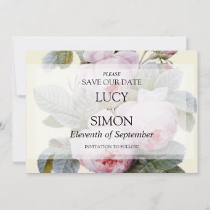 Isabella II, Elegant vintage French roses Save The Date