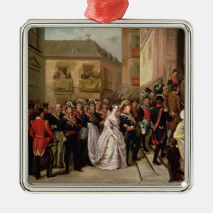 Isabella II of Spain and her husband Metal Ornament