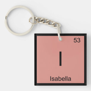 Isabella  Name Chemistry Element Periodic Table Keychain