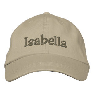 Isabella Name Embroidered Baseball Hat Cap - Khaki