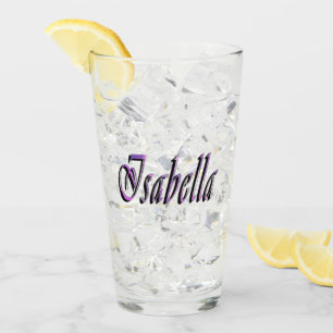 Isabella Name In Purple And Pink, Glass