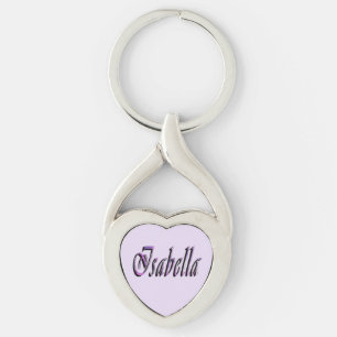 Isabella Name In Purple And Pink, Keychain