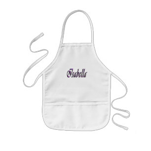 Isabella Name In Purple And Pink, Kids Apron
