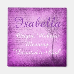 Isabella Name Meaning Magnet Purple Whimsical Tree