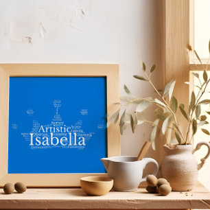 Isabella Nom Cloud Personnalisable Poster