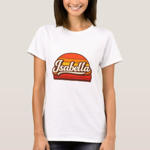 Isabella Retro Sunset Personalized Name Design T-Shirt