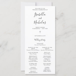 Isabella Simple Script Christian Wedding Programme