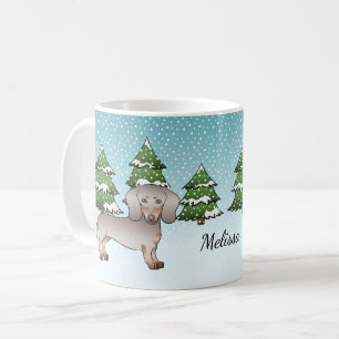 Isabella & Tan Short Hair Dachshund Winter Forest Coffee Mug