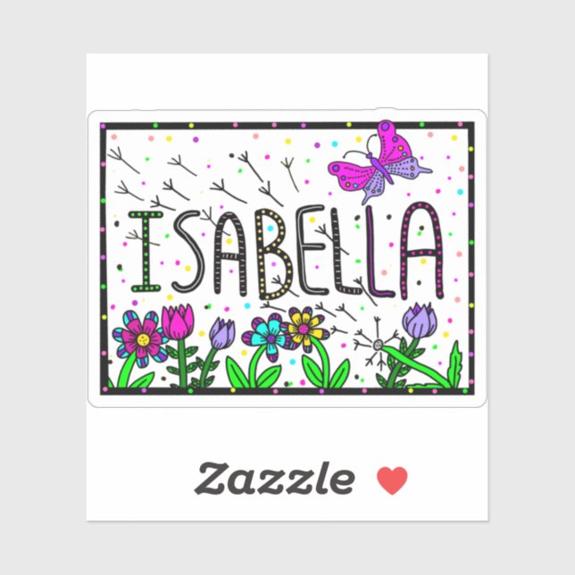 Isabella - The Name Isabella Whimsical Drawing (Sheet)