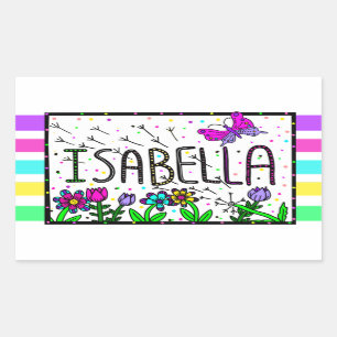 Isabella - The Name Isabella Whimsical Drawing Sticker