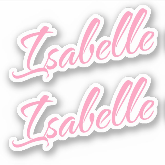 Isabelle Decorative Name in Pink x2 Sticker (Front)