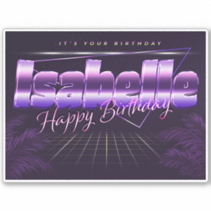 Isabelle Name Vorname retro Sticker Geburtstag