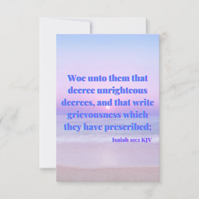 Isaiah 10:1 KJV Bible Verse Pic Flat Greeting Card (Front)