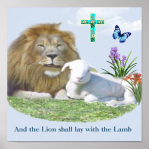 Isaiah 11: 6 Lion and the Lamb Poster