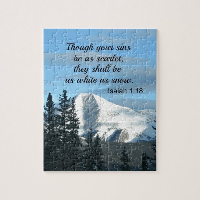 Isaiah 1:18 Though your sins be as scarlet... Jigsaw Puzzle (Vertical)