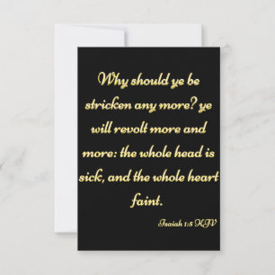 Isaiah 1:5 KJV Bible Scripture Greeting Card
