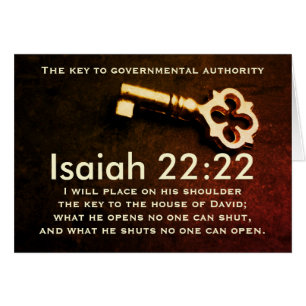 Isaiah 22:22 Key to the House of David Bible Card