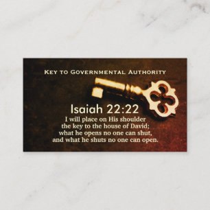 Isaiah 22:22 Key to the House of David Bible Verse Business Card