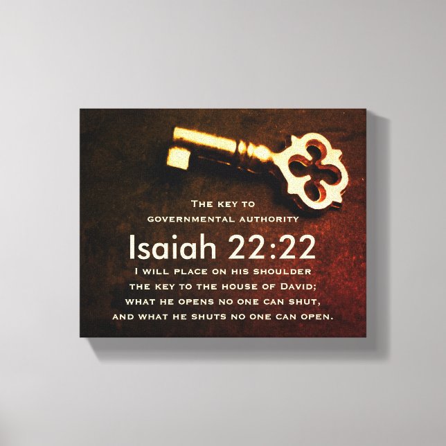 Isaiah 22:22 Key to the House of David Bible Verse Canvas Print (Front)