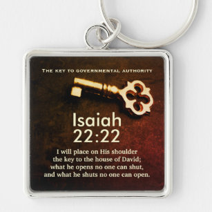 Isaiah 22:22 Key to the House of David Bible Verse Keychain